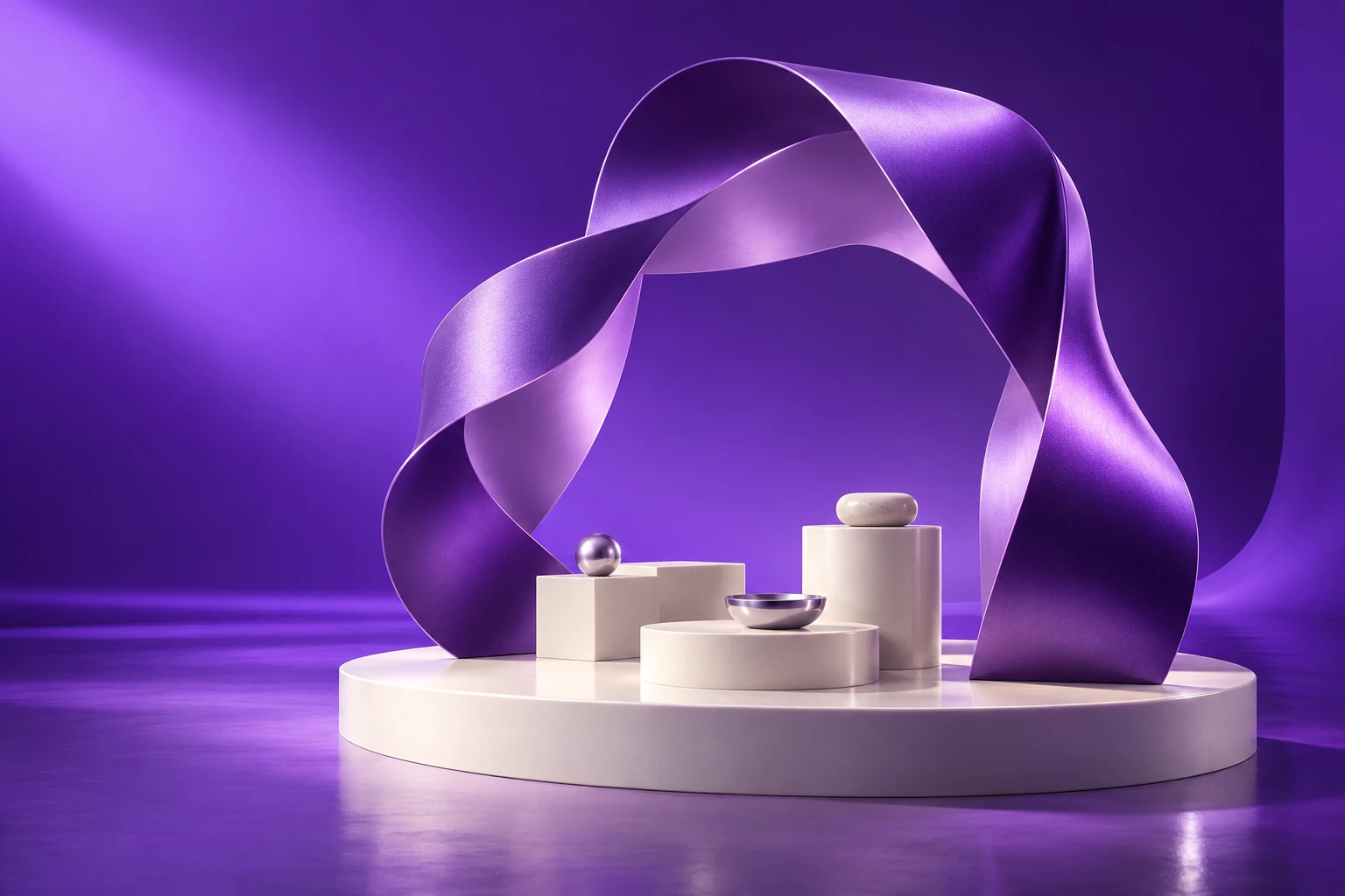 Violet Profit Pages brand world with a sculptural storefront and creative objects